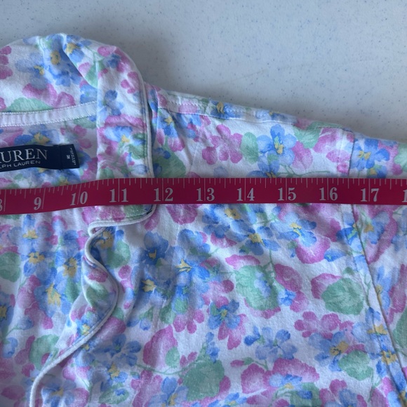 Lauren Ralph Lauren Womens Top Floral Pajama Size M - Picture 8 of 9